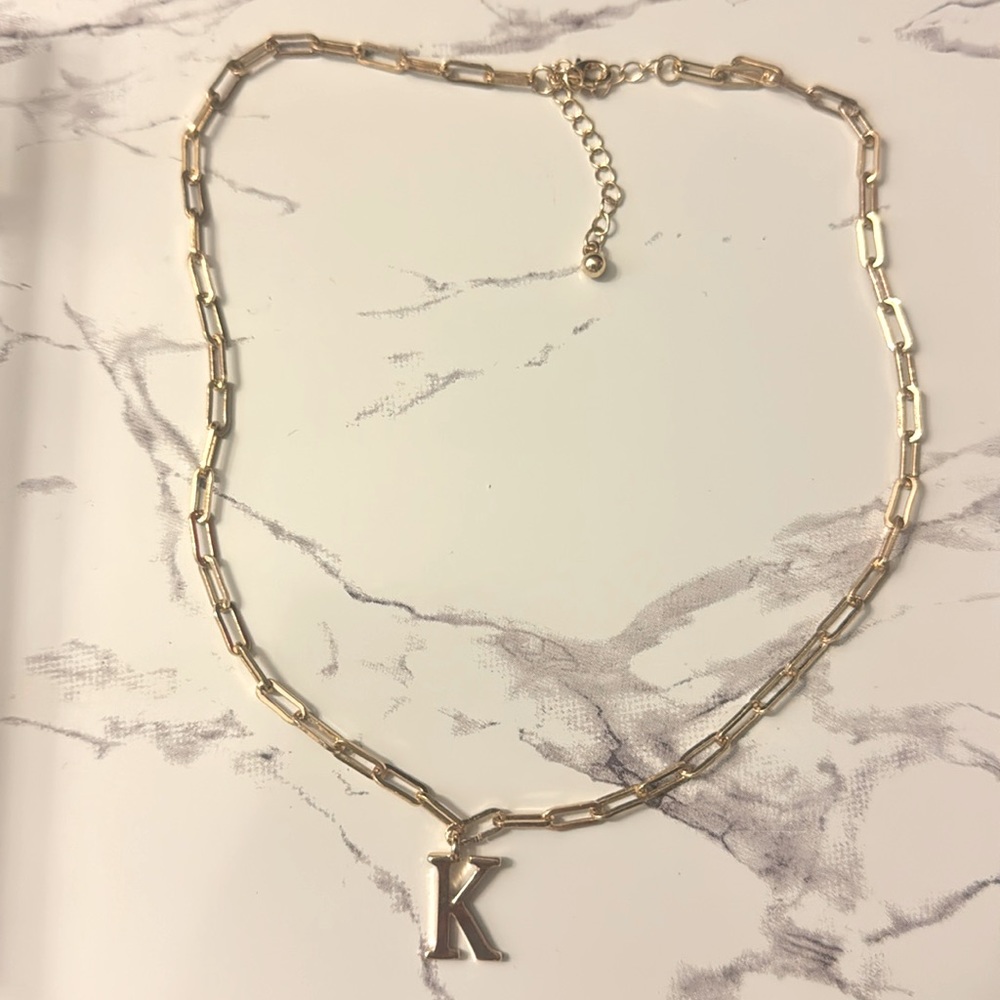 NWOT Forever 21 Monogram K Necklace